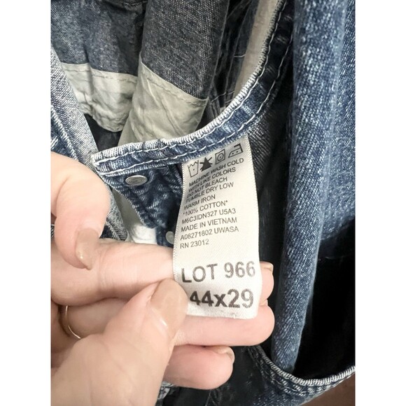 Vtg ROUND HOUSE Men's Denim Bib Carpenter Overalls Blue 44x29 Straight Leg USA - Picture 10 of 10